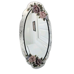 vintage-style oval mirrored vanity Tray